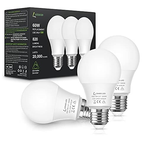 Bombilla LED Regulable LOHAS E27 9W 3000K, Paquete de 3 Cover