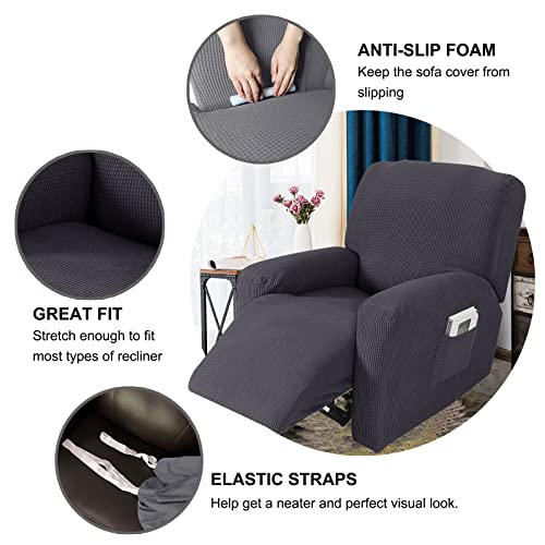 Housse de protection fauteuil inclinable extensible jacquard lavable 4pc