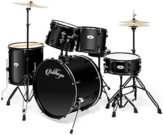 Ashthorpe 5-Piece Complete Full Size Adult Drum Set with Remo Batter Heads