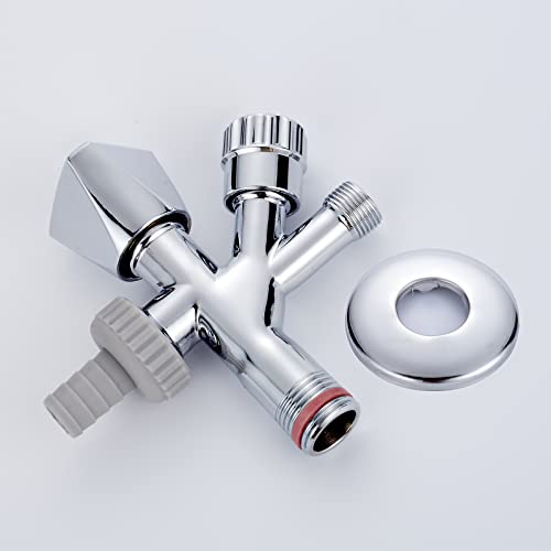 Ibergrif Kombi Eckventil 1/2 Zoll - Mit Spülmaschinenanschluss Chrom