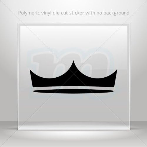 Sticker Decal Royal Crown Chess Queen King Kingdom Vehicle Garage door 6 X 2.3 Inches Black 0602 ZZ22W