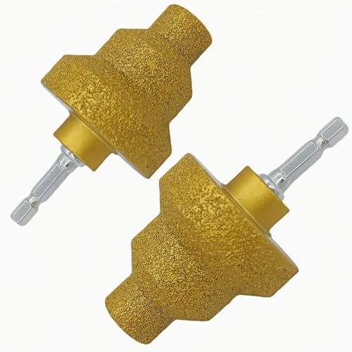 Bosiyrggrl 2 Brocas Escalonadas de Diamante (20 Mm/35 Mm/50 Mm) - Abridor de Agujeros de Rosca M10 para Azulejos y Hormigón - Biseladora y Pulidora con Amoladora Angular