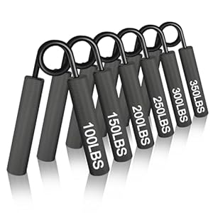 CRAZYROPE Metal Hand Grip Strengthener, 6 Pack (100 150 200 250 300 350lbs) Grip Strength Trainer, Forearm Strengthener Hand Exerciser, Workout Equipment for Home Gym