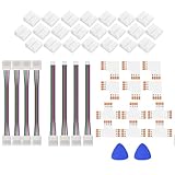 Compatible : fonctionne avec les bandes LED SMD 4 broches de 10 mm de largeur RVB/RGBW (IP30/65). Bande LED IP30 : décollez le ruban adhésif double face pour exposer la carte FPCB. Bande LED IP65 : retirez le ruban adhésif double face et la couche de silicone de la surface de la bande.