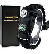 Daarcin Survival Paracord Bracelet,Fire Starter,Waterproof SOS Light, Compass, Whistle, Adjustabl...