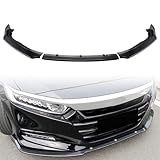 MotorFansClub 3pcs Front Bumper Lip Fit for Honda Accord 2018 2019 2020 Splitter Trim Protection Spoiler, Carbon Fiber Style