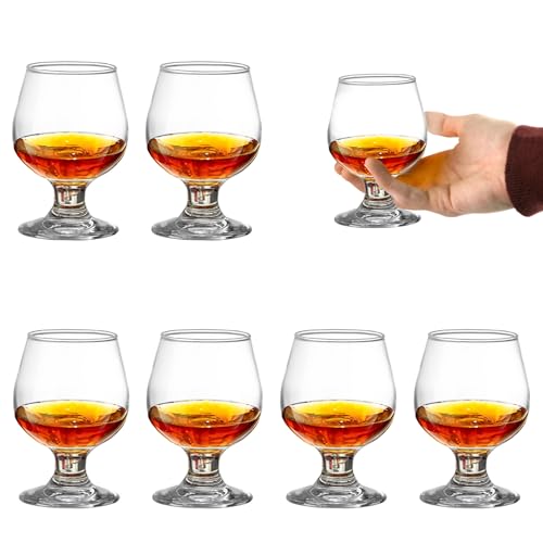binsakao Set di 6 bicchieri da brandy da 150 ml, bicchieri da tequila, piccoli bicchieri da cognac, set snifters