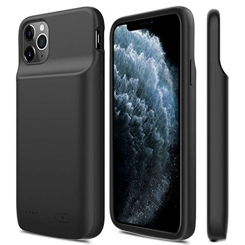 BioRing Battery Case Compatible with iPhone 11 Pro Max, Portable Power Case with 5000 mAh 150% Extra Battery, Full Protection Charger Case for iPhone 11 Pro Max Supports Audio (Black 6.5 inch)