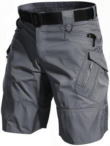 AUTIWITUA Men's Hiking Shorts Waterproof Tactical Cargo Short Pants Quick Dry Work Shorts with Multi Pockets(No Belt)
