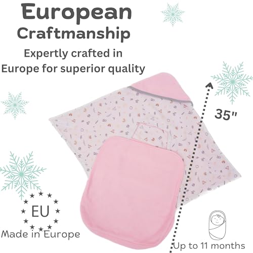 Image of Car Seat Blankets for Babies Winter - Stroller Footmuff Carseat Cover Baby 5 Point Harness - Swaddle Bunting Bag (Rose)