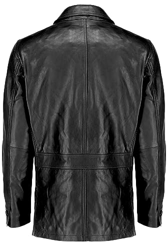 Image of Jild Lambskin Leather Jacket Men Casual Coat - Notched Collar Classic Bond's Style Ultimate Leather Blazer for Men