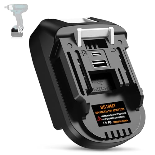 Adaptador de batería Bosch de 18 V a Makita con doble salida USB QC3.0 y Tipo C integrada