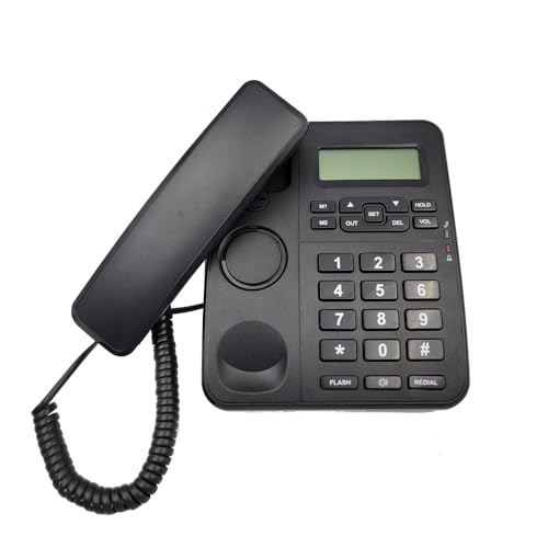 Image of Hola TF 630 Corded Telephone, Caller ID Display, 2-Way Speaker, Desk /Wall Mount, Black