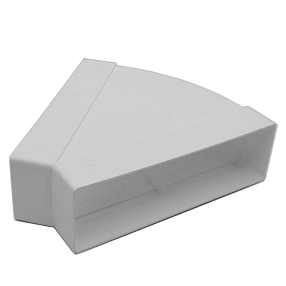 Kair Women's White 45 Degree Horizontal Elbow Bend 204Mm X 60Mm - 8 X 2 Inch Rectangular Plastic Ducting Adaptor