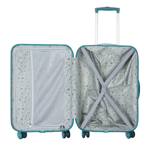 Image of NOVEX Ranger 28-Inch Trolley Suitcase for Men & Women | Polycarbonate Hard Shell Luggage Anti-Theft Zippers | Ideal for Office Trips, Travel & Weekend Getaways | Turquoise