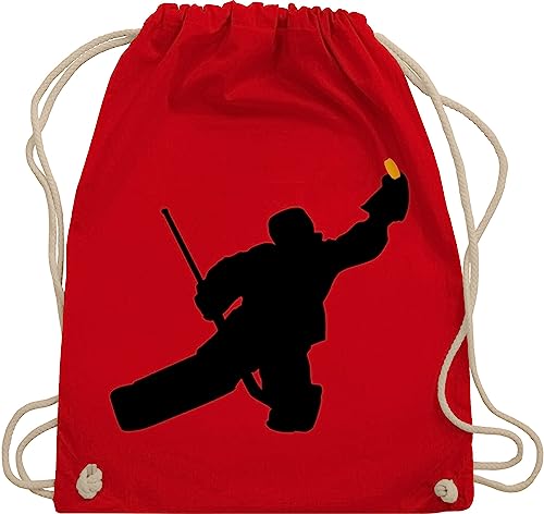 Shirtracer Turnbeutel Rucksack - Towart Eishockey Eishockeytorwart - Unisize - Rot - beutel kinderturnbeutel hockey ice trainingsbeutel sport tasche kinder icehockey geschenk torwart sportbeutel mit