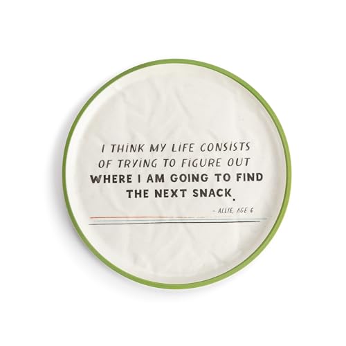 DEMDACO Decorative Dining Dish Appetizer Plate, 8 Inch Melamine, Find the Next Snack