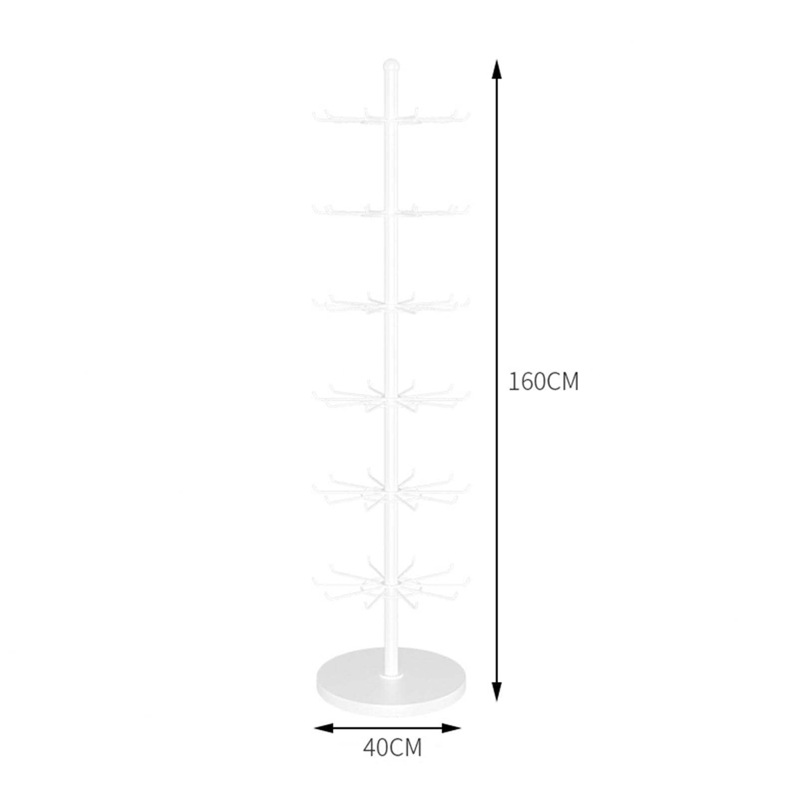 FWTXZTER Retail Display Rack, 7 Tier Draaibare Display Stand, Standing Haak Standaard voor Card Sieraden Sleutelhangers Sokken Ketting Postkaart, Winkel Vrijstaand Metaal Verkoopstand (Zwart