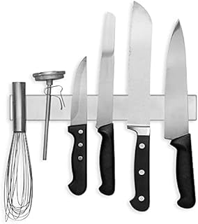 12” Magnetic Knife Bar - Durable Stainless Steel Knife Block for Wall or Refrigerator - Rust Proof Knife Strip - Powerful Magnetic Block for Knives, Utensils, Tools, Art Supplies - Modern Innovations