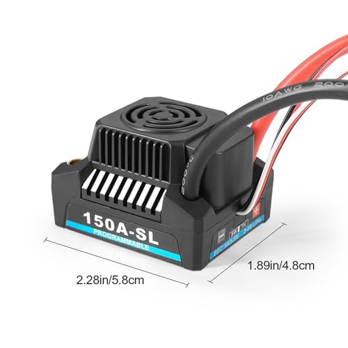 ESC 150A sin escobillas 2-4S variador impermeable para coche RC 1/10 camión 1/8 5