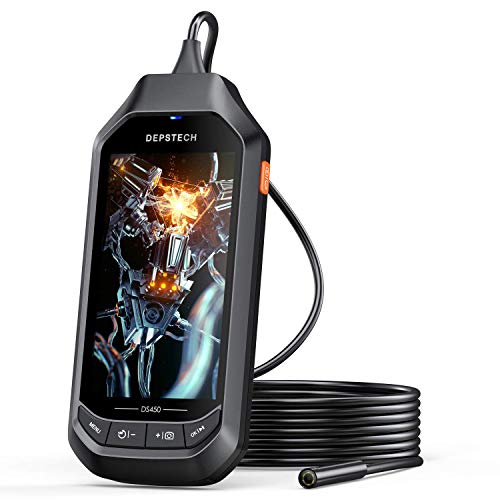 5.0MP Borescope with 4.5in IPS Screen, DEPSTECH 1944P Digital Endoscope, 0.33in Thin Waterproof