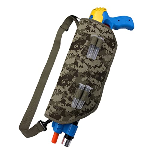 POMER Salt Gun Holster for Bug Salt Fly Gun 2.0/3.0 Canvas Sheath with Adjustable Non-Slip Straps and 4 Tubes - Camouflage