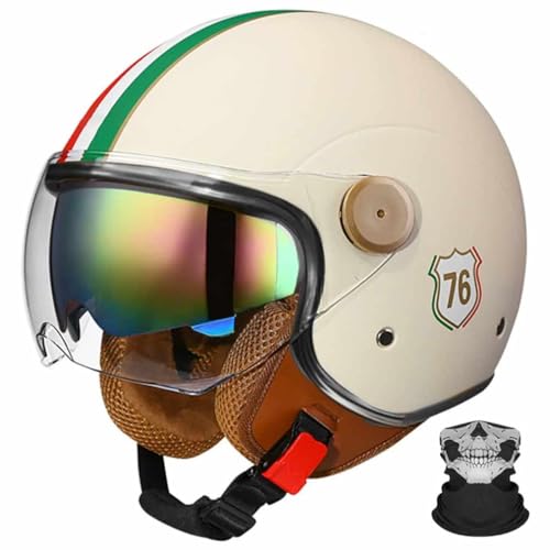 Casco de moto jet vintage homologado ECE 22.06 para rodar por ciudad y carretera