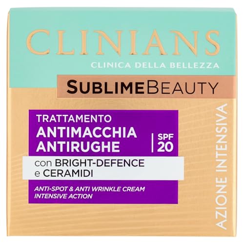 CLINIANS | Tratamiento Antiarrugas Belleza Sublime, con Brillo-defensa y Ceramidas, Dermatológicamente Testado, Made in Italy, 50 ml