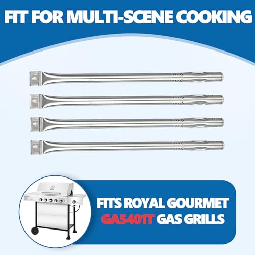 Image of 4-Pack Stainless Burner Tubes for Royal Gourmet GA5401T 5-Burner Grill | 4 heavy-duty burner tubes for Royal Gourmet GA5401T 5-burner gas grill. Even flame distribution, rust-proof, easy install.