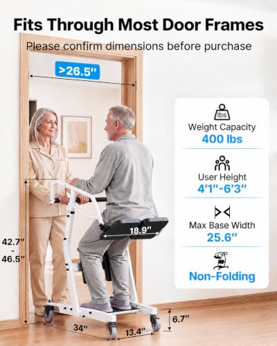 Image of PERLECARE Sit to Stand Lift for Elderly with Safety Belt and Casters