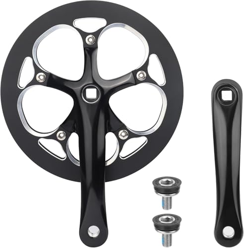 ZUKKA Pédalier de vélo 52T en alliage d'aluminium Bras de 165 mm pour VTT 6 à 10 vitesses Vélo pliant électrique Cruiser Bike Square Taper