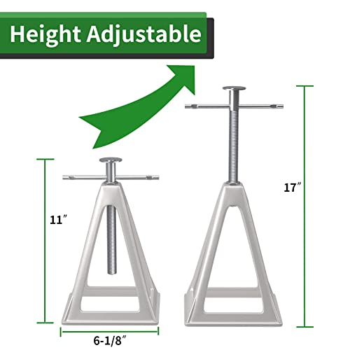 Image of RVGUARD RV Stack Jacks 2 Pack, Aluminum Stabilizer Jacks for RV Trailer Camper, Single Support Up to 6000 Lbs, Adjustable from 11 inch to 17 inch