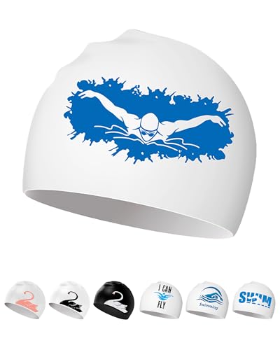 Badekappe – Badehaube Silikon für Damen Herren Erwachsene Jugendliche mit Langem/Kurzem Haar