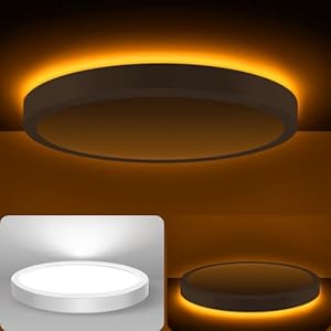 1PACK Flush Mount Ceiling Light Fixtures with Night Light – 3000K-4000K-6500K Flat led Lights for Room Ceiling,Ultra Thin Round White Ceiling Lights for Living Room,Bedroom,Kitchen,Bathroom,Hallway