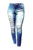 1826 Jeans Jack David Jack David Womens Plus Size Stretch Distressed Ripped Blue Skinny Denim Jeans Pants Wax Jeans 90071xl. Light Wash 20
