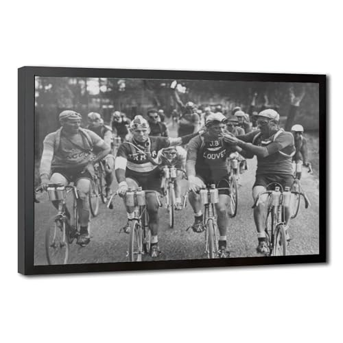 Toile Tour de France cyclistes fumeurs déco murale rétro pour bureau