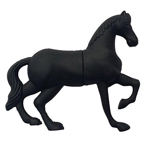 Caballo 8 GB - Horse Black - Memoria Almacenamiento de Datos - USB Flash Pen Drive Memory Stick - Negro Cover