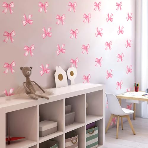 Vinilos Decorativos Rosa con Moños para Pared miniatura 4