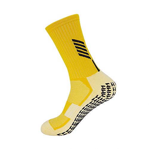 Image of Ulalaza Unisex Anti Slip Sports Thicken Cushion Soccer Socks Non Skid Grippy Traction for Football Basketball Sports