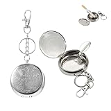 Shirene Mini Taschenaschenbecher,2 Stück Geruchsdichter Tragbarer Aschenbecher aus Edelstahl mit...