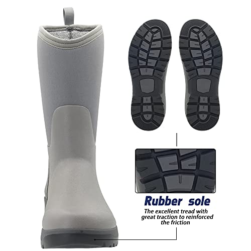 Image of CNSBOR Men's Rain Boots - Waterproof Rubber Insulated Boots for Fishing, Agriculture & Industrial Working