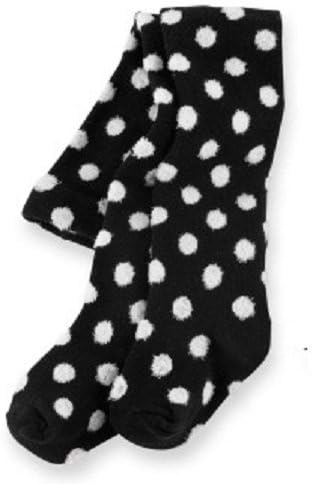 Mud Pie 2 Pairs 2 Styles BLACK & WHITE POLKA Fuzzy DOTS Tights 0-6 Months Baby gift