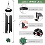 Chimes à vent pour l'extérieur Grand 48", Deep Tone Windchimes Outdoors -Décor pour Pork,Yard,Jardin,Patio,Mémorial Wind Chime pour la perte d'un aimé, Sympathie Deuil de deuil Cadeau pour la méditation