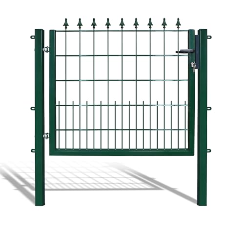 Schmuckzauntore für Stabmattenzaun - Farbe und Höhe wählbar - inkl. Pfosten und Befestigungsmaterial (Spitze, H 100 x B 120 cm, grün)