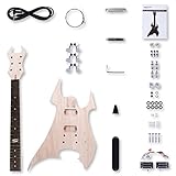 Leo Jaymz DIY Electric Guitar Kits with Mahogany Body and Maple Neck - Rosewood Fingerboard and All Components Included (BC)