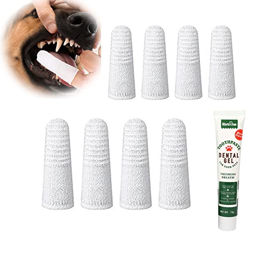 SAIAQ Hundezahnbürste, Katzenzahnbürsten, Fingerbetten, Fingerzahnreinigung for Hunde, waschbar, bequem, langlebig, Heimtierbedarf (Color : 8PCS) Cover