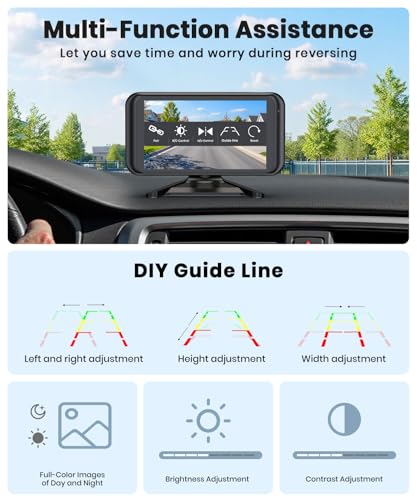 Image of AUTO-VOX W5 Wireless Backup Camera: 4.5 inch 1080P Dual-Channel Monitor, Easy Installation, Stable Wireless Signal, IP69K Waterproof Color Night Vision Back Up Camera for Truck, Car, SUV, Van and Trailer