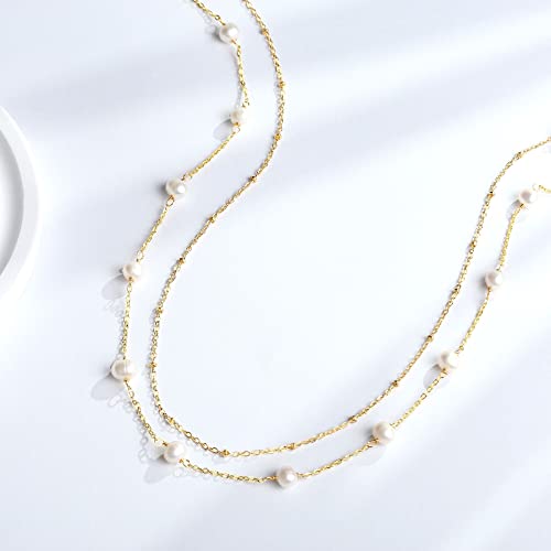 Baroque Freshwater Pearl Strand Long Shell Necklace 40’’ Gold For Women #TOP5