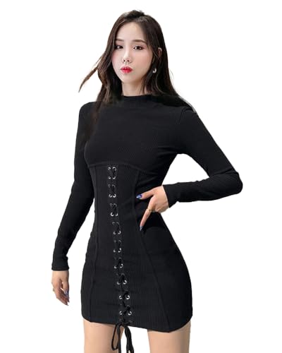 Image of Noble Monk Women's Slim Fit Full Sleeve Dress | One Piece Dress for Women