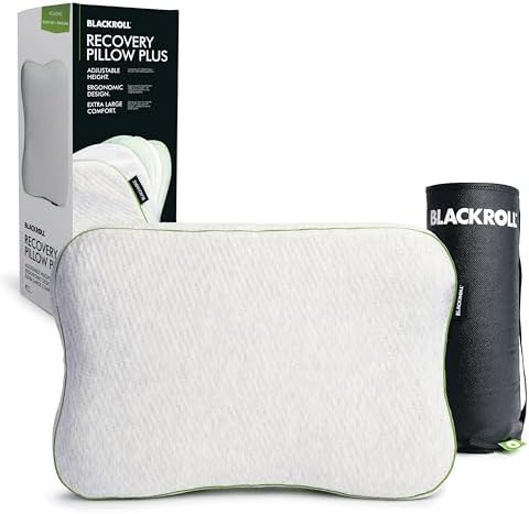 BLACKROLL® Recovery Pillow Plus (60x40 cm) – Höhenverstellbares ergonomisches Nackenkissen (6–13 cm) aus Memory Foam, für Seiten-, Rücken- & Bauchschläfer, Made in Germany